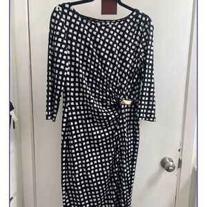 Style & Co black/white dress 3/4 sleeve size 8 🩷